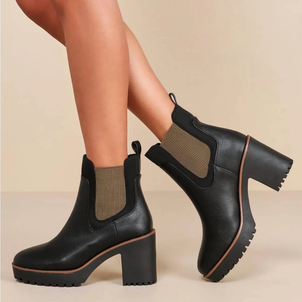 Black Platform Ankle Boots